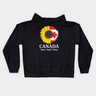 Home Canada Day Maple Sunflower Independence Day Kids Hoodie